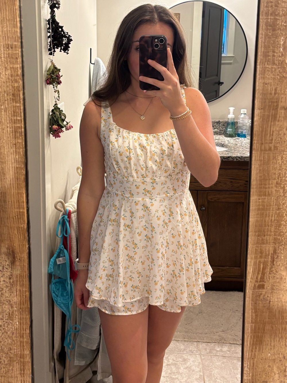 Altar'd State White Mini Floral Romper 🤍🌼